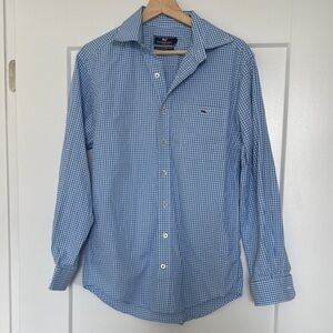 Vineyard Vines Blue Checkered Button Down Shirt